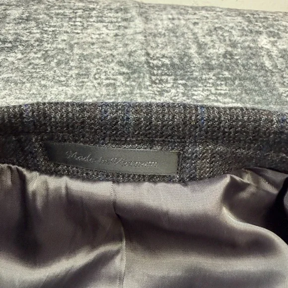 Ralph Lauren Blazer Jacket Mens 44S Gray Blue Plaid Sport Coat Wool Academia - Picture 6 of 13